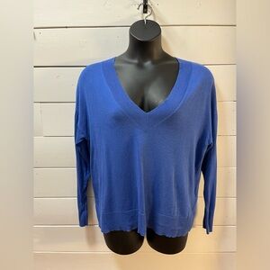 BARBOUR Modern Heritage Blue V-Neck Sweater – Relaxed Fit – Size US 10